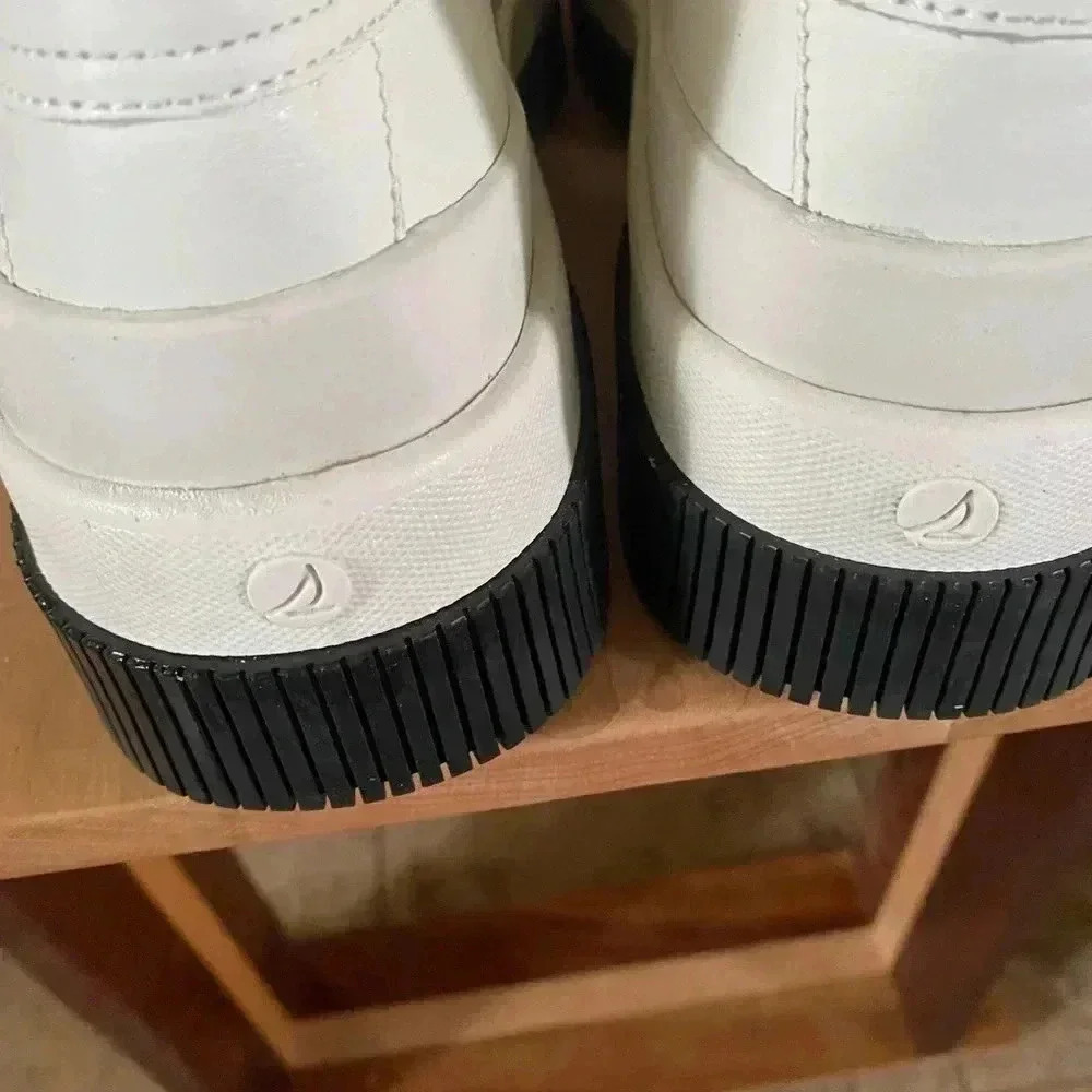 New Sperry Highland White Leather Upper Penny Loafer Platform Academia Preppy9.5 - Picture 5 of 15